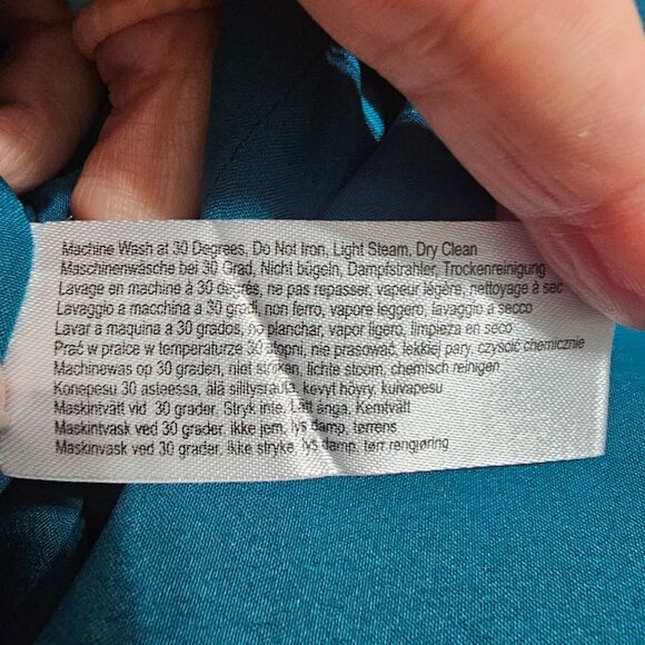 Hope & Ivy Green‎ Floral Midi Dress 8 High Neck Vibrant Bloomcore Button Detail - Picture 13 of 16